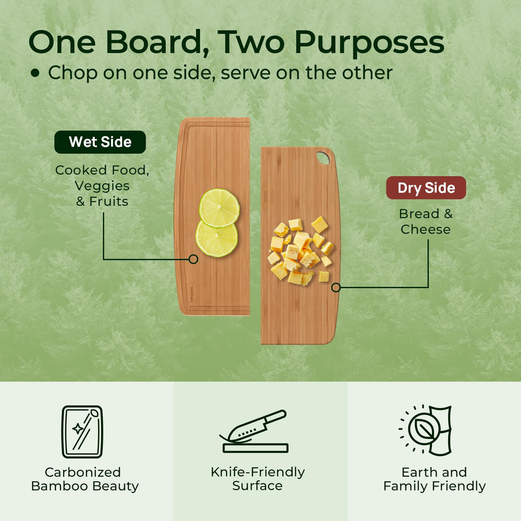 Keechee Dishwasher Safe Carbonized Bamboo Wood Cutting Boards image 4