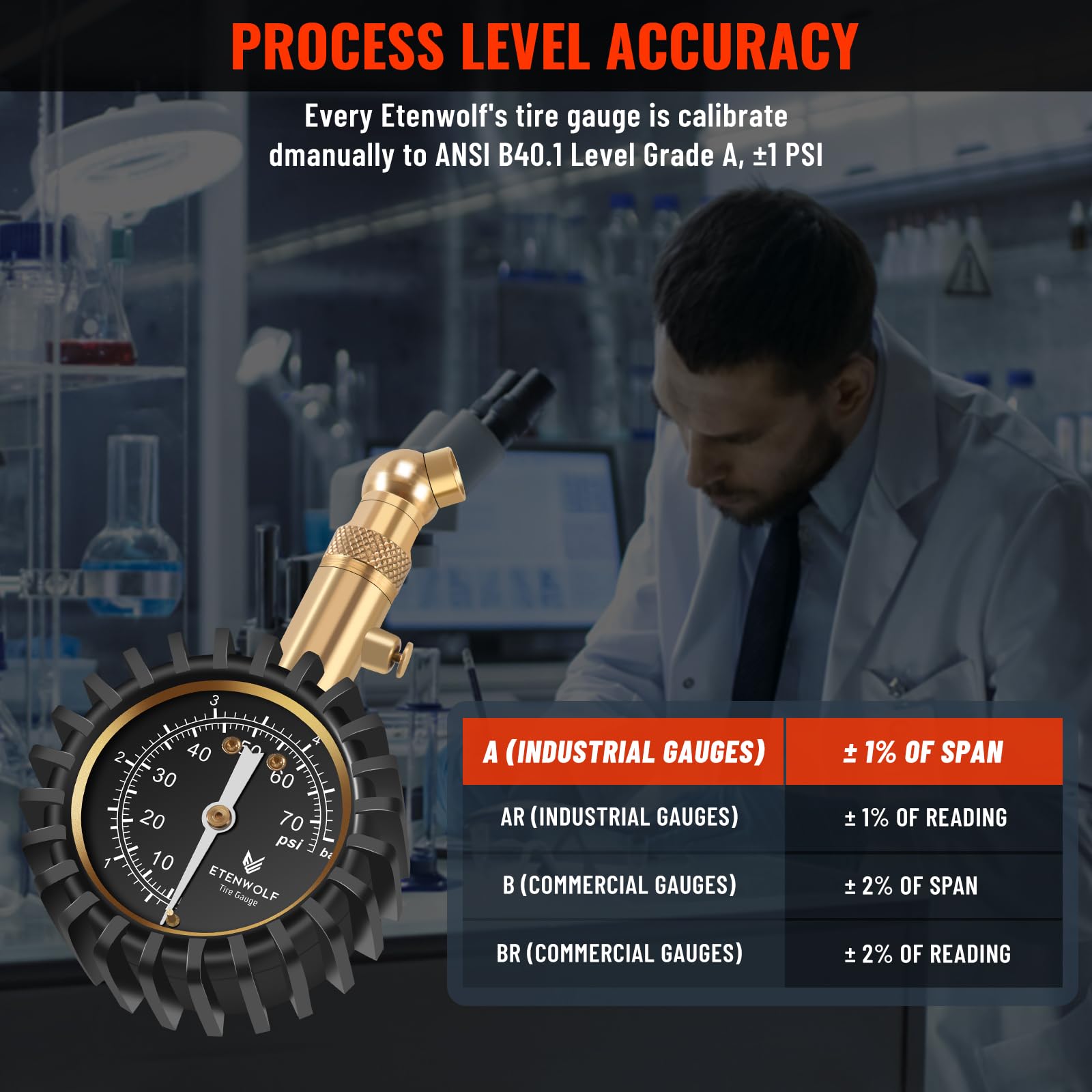 ETENWOLF Tire Pressure Gauge for Cars 0-75 PSI with Large Glow Dial image 3