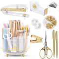 SKYDUE gold desk organizer with pencil holder on office desk