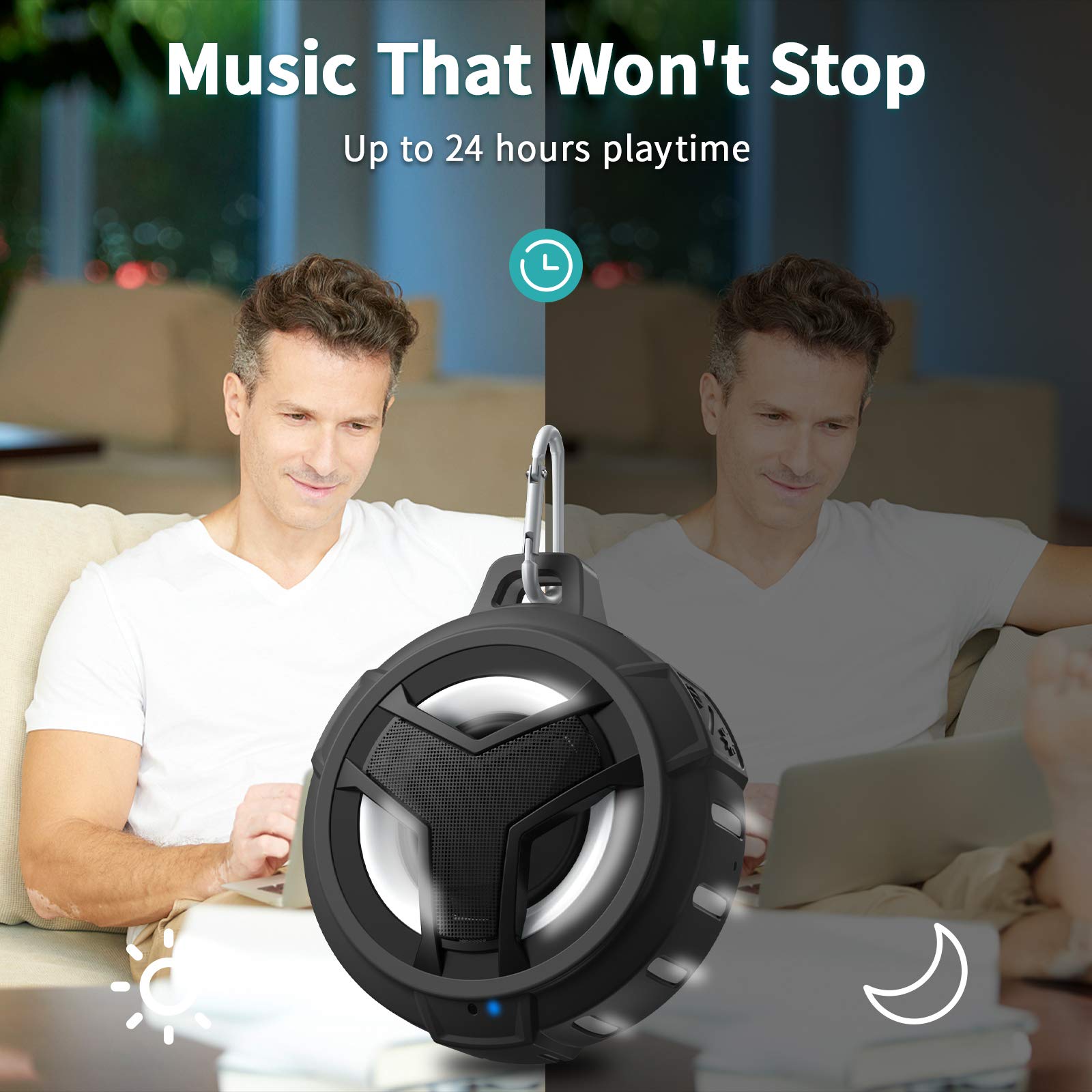 EBODA Bluetooth Shower Waterproof Speaker Portable Gifts for Kayak Teens image 7