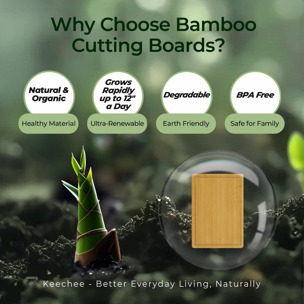 Keechee Natural Bamboo Cutting Board for Kitchen, XL Carving Board image 6