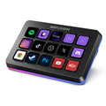 AmpliGame 15-key black stream controller keypad showing labeled macro buttons