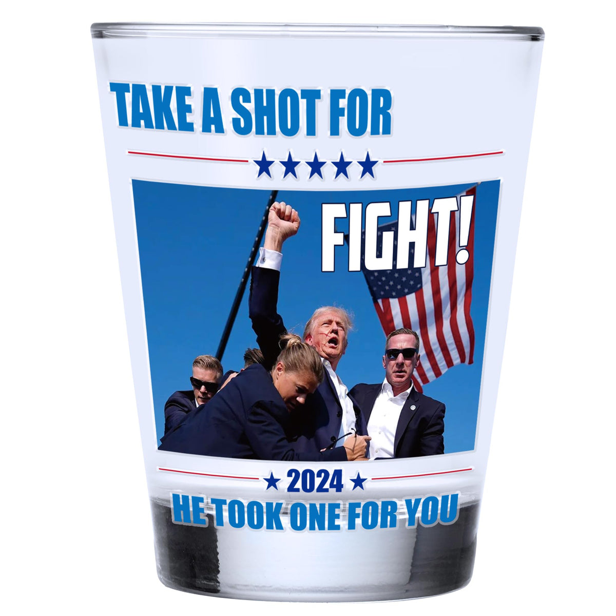 Funny Shot Glasses - 2 OZ Unique Shot Glass, Cool Birthday & Christmas Gifts for Men Husband, Friend, Dad, Grandpa, Coworker, Never Surrender Glasses, First Pump Merch, House Warming Gift, Gag Gifts