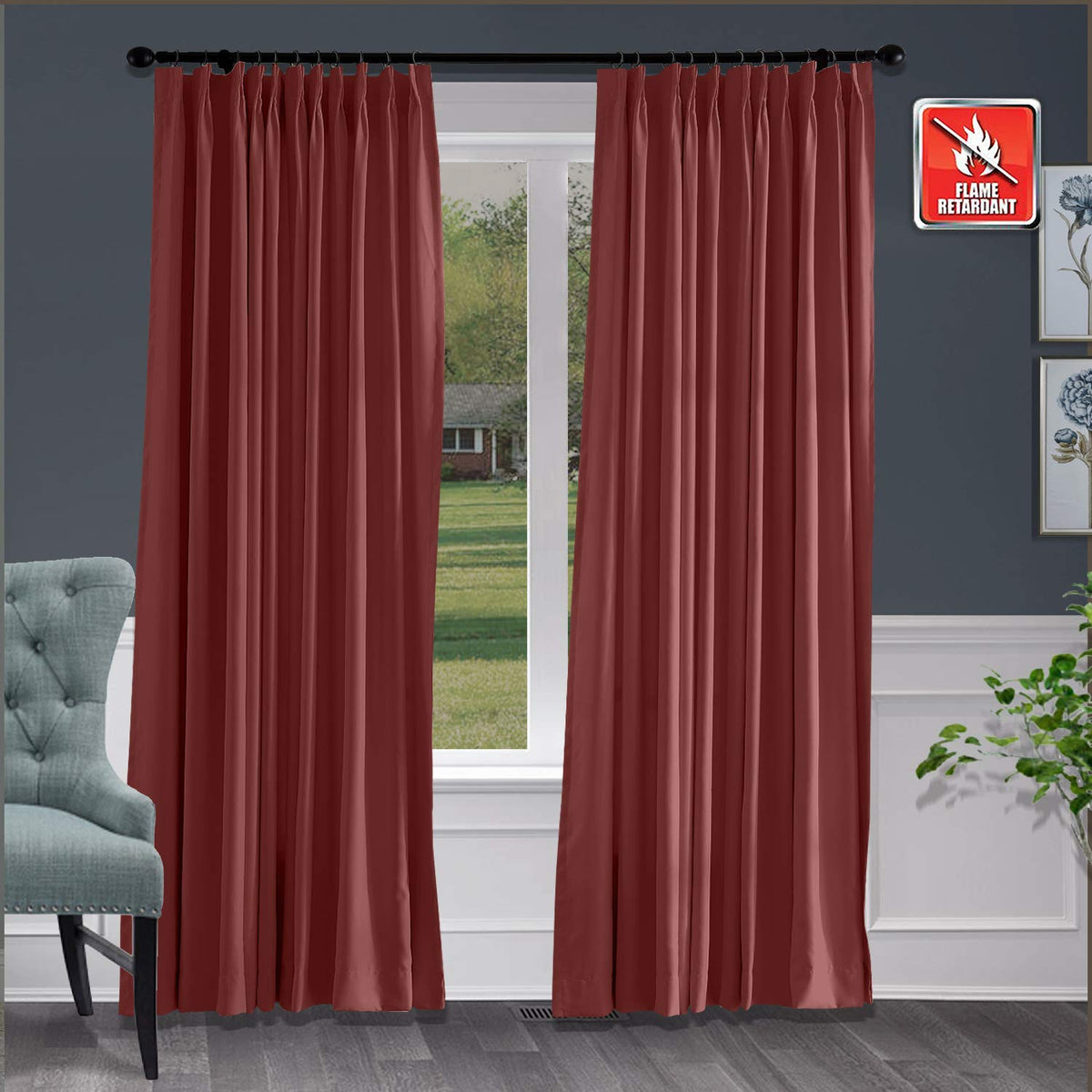 Tonella Linen Curtains,  Pinch Pleat-Double，Pink 20 sets, khaki 14 sets, light camel 24 sets, brown 31sets (1 set = 2 pieces) 52"W*96"L