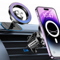 Kaistyle MagSafe magnetic car phone mount attached to dashboard holding an iPhone