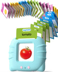 Blue Airbition talking flash cards spread showing pictures and words for toddlers