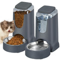 HWONMTE automatic cat feeder and water dispenser, stainless steel bowls and 1-gallon reservoirs