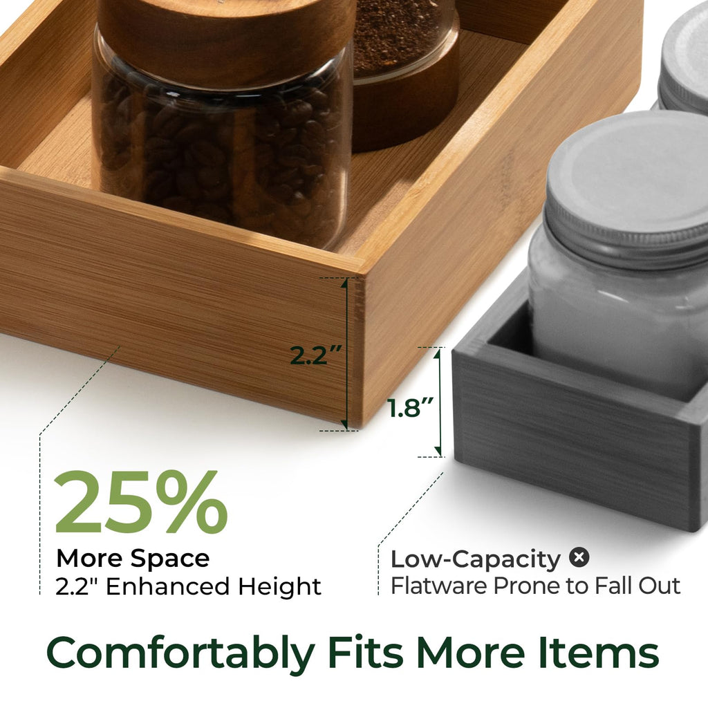 keechee 10-Piece Drawer Organizer Set, 2.2" Deep Multi-Use Organizers for Utensils, Silverware, Cutlery, Desk, Bathroom, Junk Drawer & Makeup, Non-Slip Feet Included. image 2