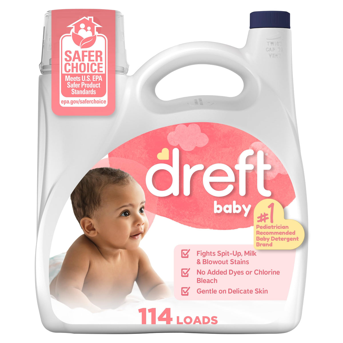 150 fl oz bottle of Dreft Baby Liquid Laundry Detergent