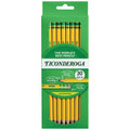 Ticonderoga pre-sharpened wood-cased pencils on white background