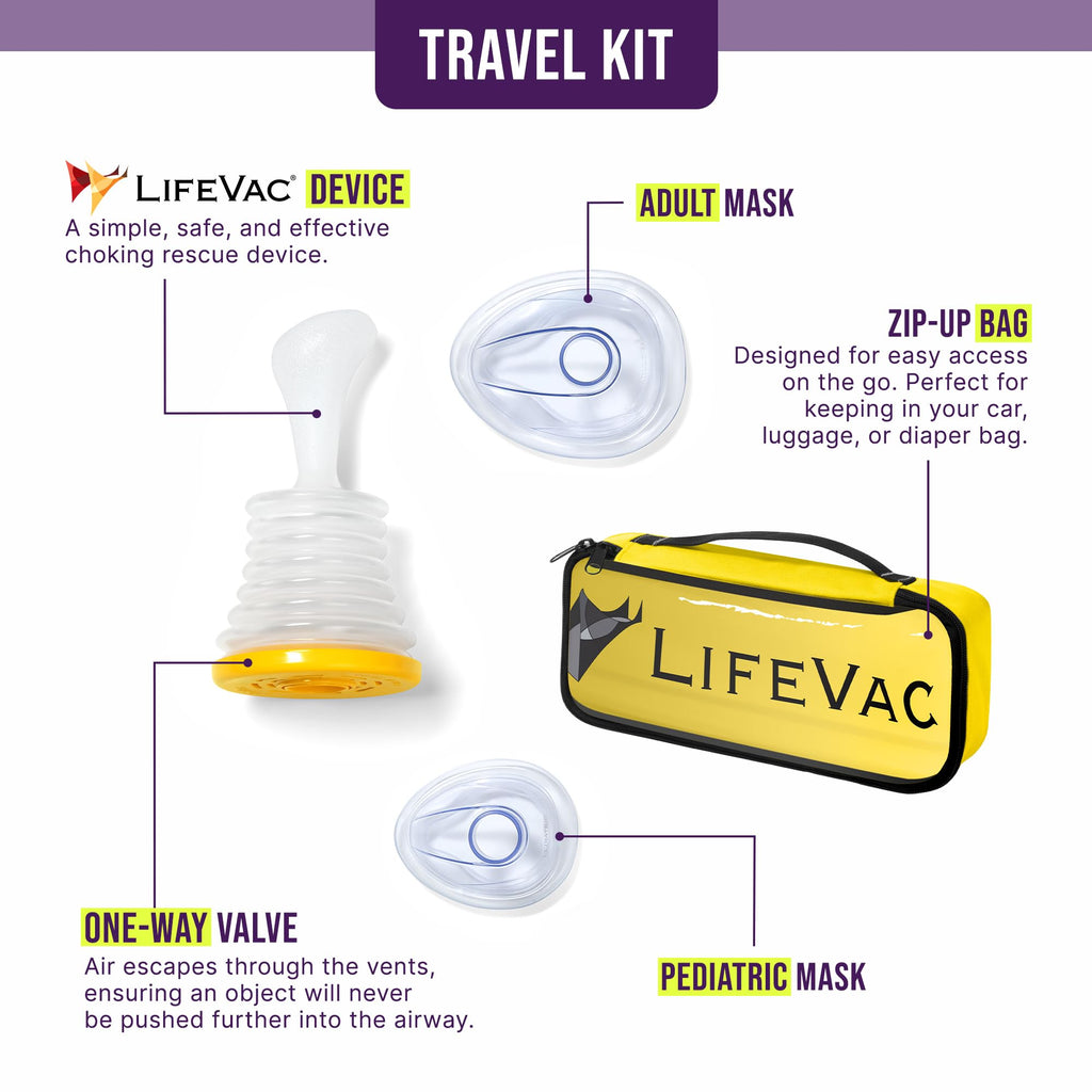 LifeVac Yellow Travel Kit - Portable Suction Rescue Device, First Aid Kit for Kids and Adults, Portable Airway Suction Device for Children and Adults image 2