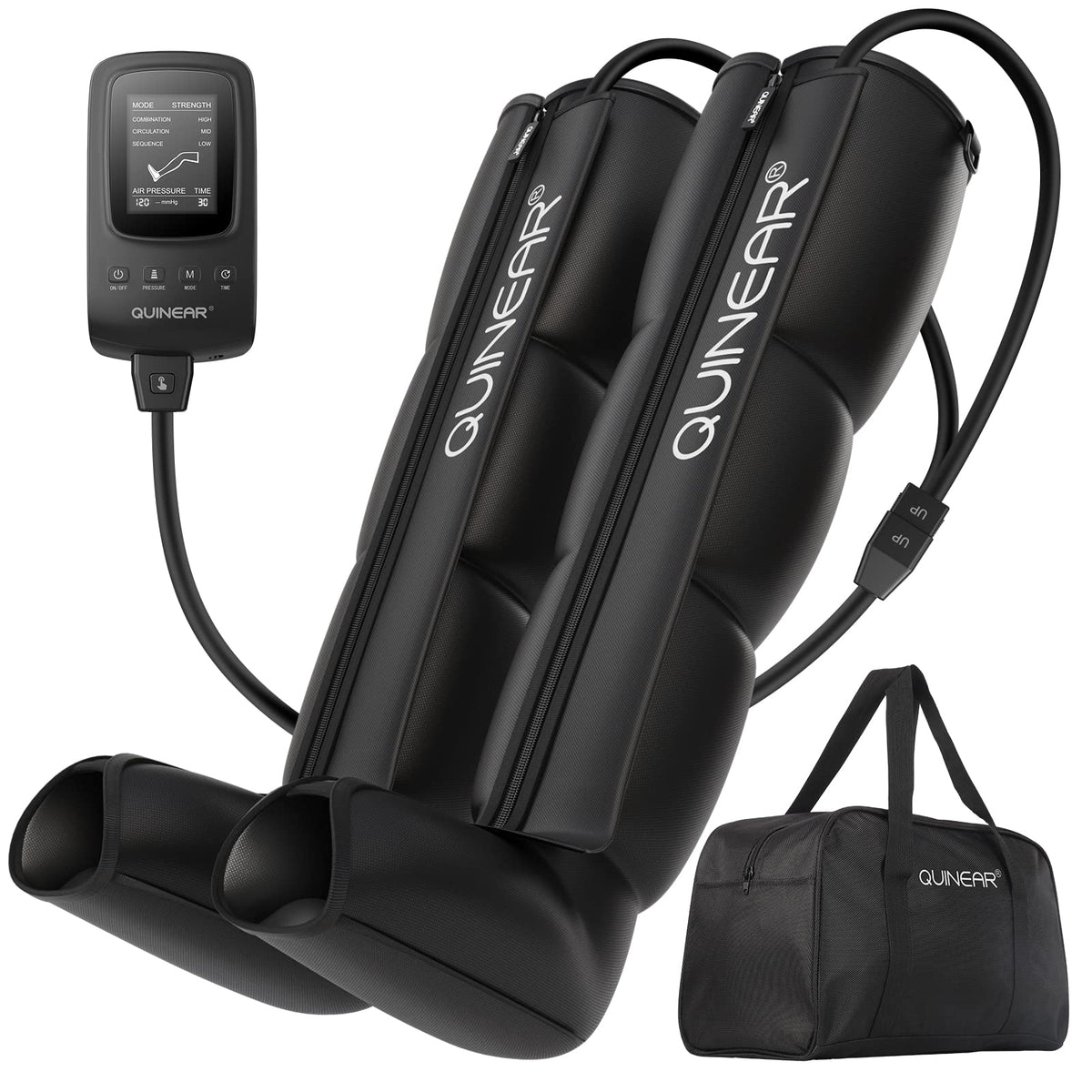 Medium QUINEAR leg recovery compression boots with control unit