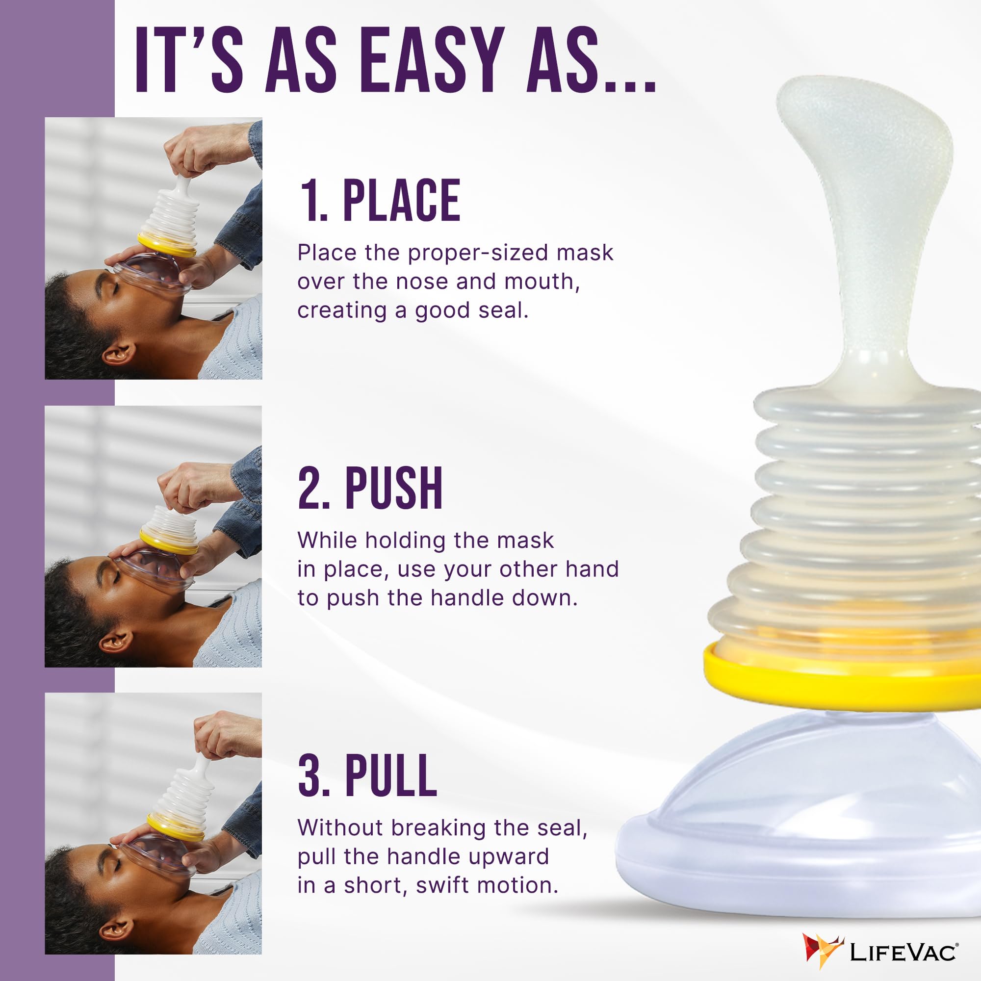 LifeVac Yellow Travel Kit - Portable Suction Rescue Device, First Aid Kit for Kids and Adults, Portable Airway Suction Device for Children and Adults image 5