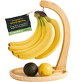 keechee Bamboo Banana Holder with Fruit Tray, 12.9" Tall