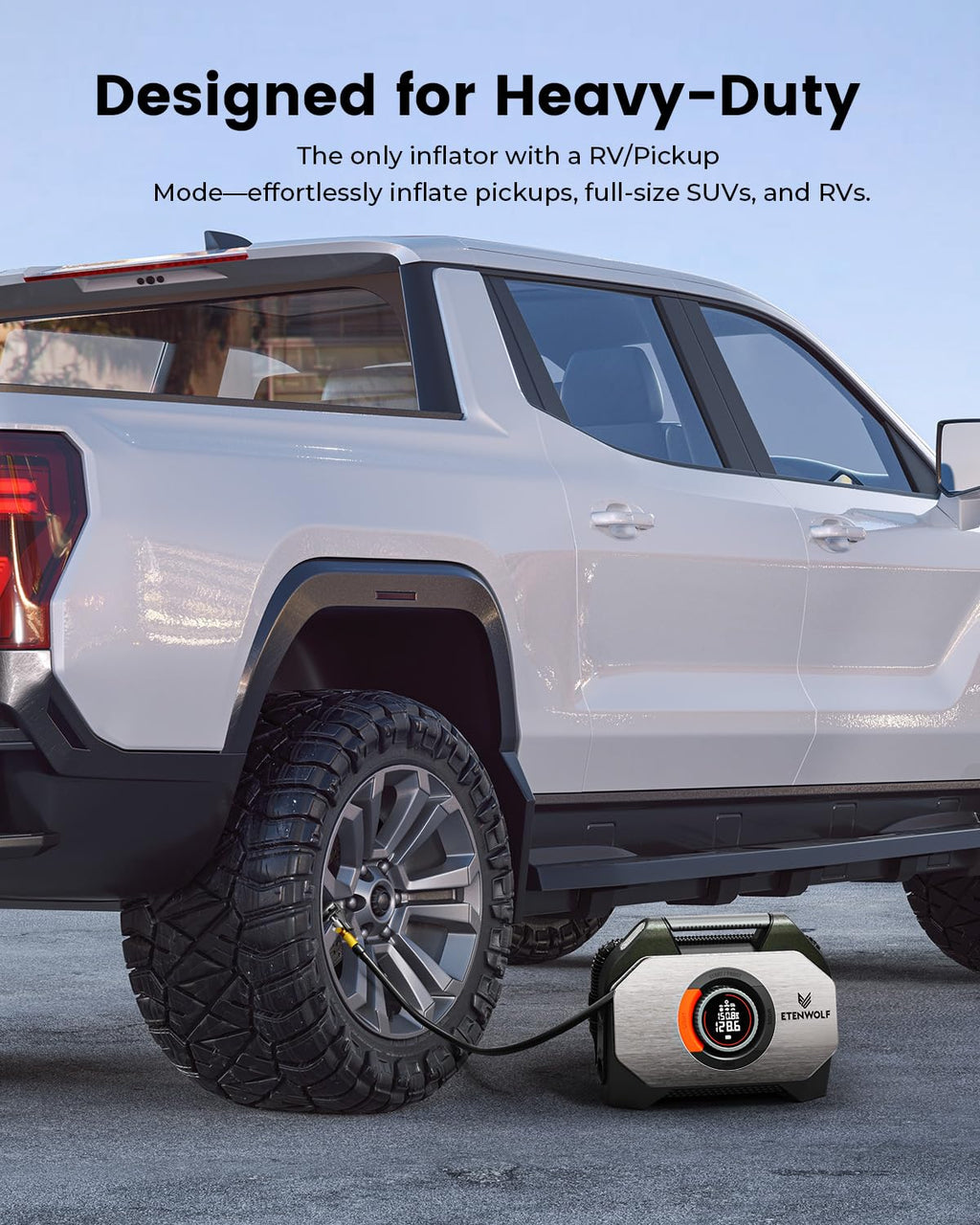 ETENWOLF VORTEX S7 Tire Inflator for Heavy-duty Vehicle with 38400 mAh image 5