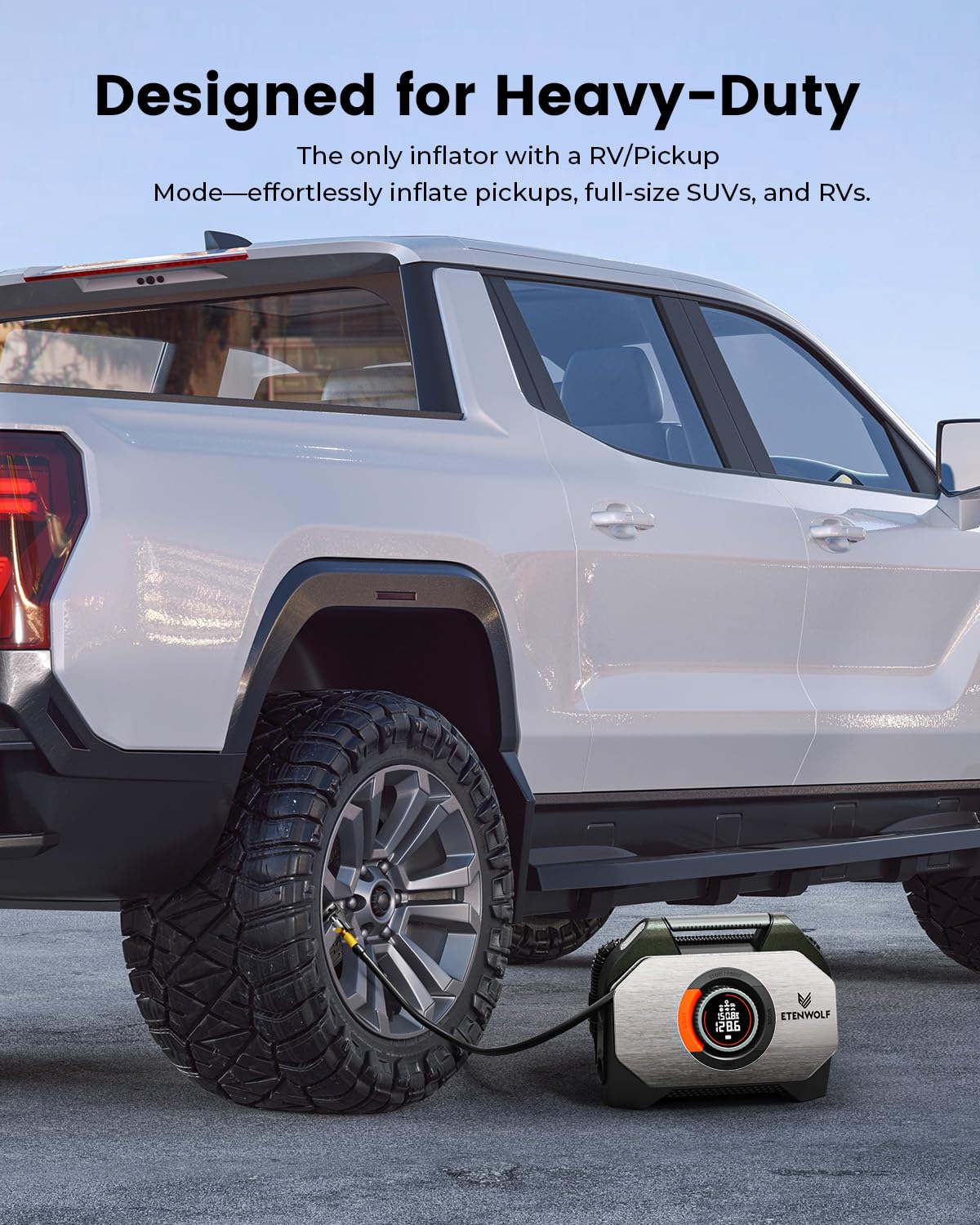 ETENWOLF VORTEX S7 Tire Inflator for Heavy-duty Vehicle with 38400 mAh image 5