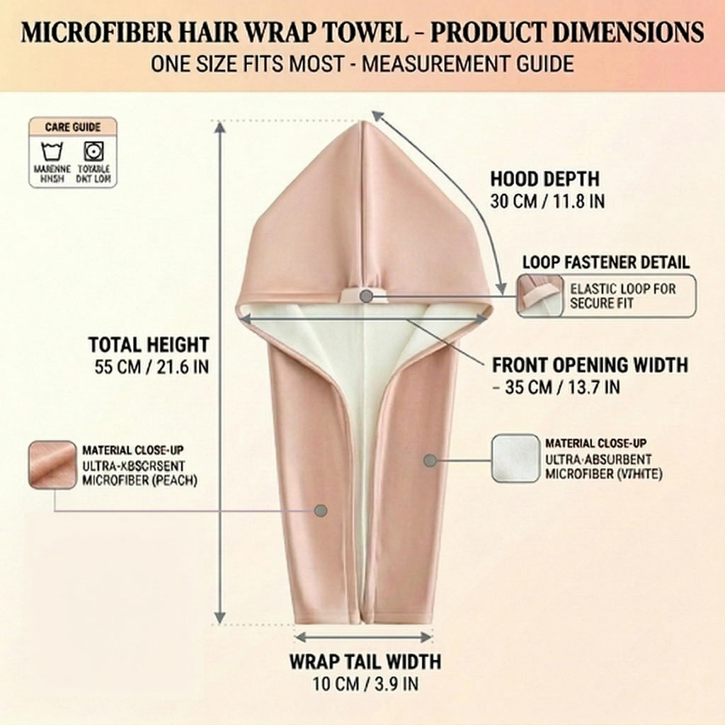 TURINGCREST Microfiber Hair Towel Wrap, Satin Quick Dry Turban Women Long image 2