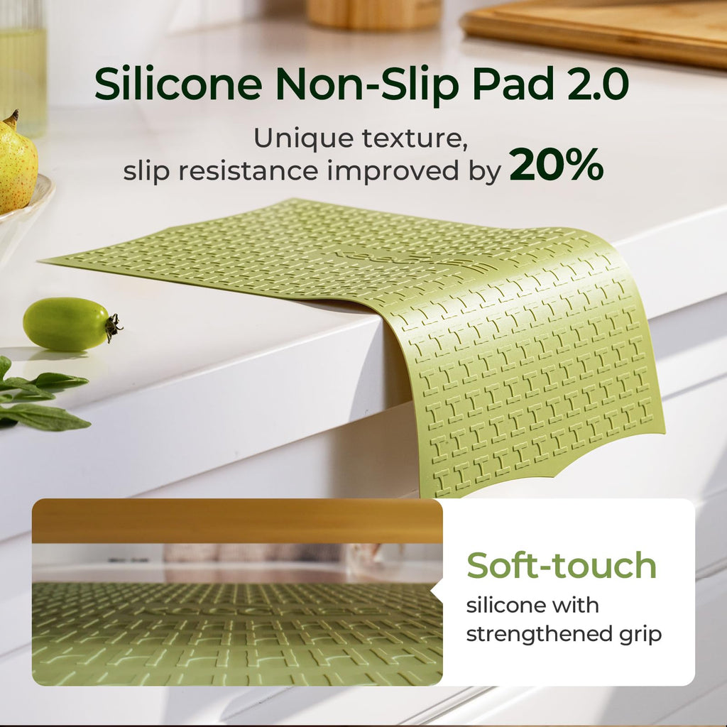 Keechee Silicone Non-Slip Mat for Cutting board, Preventing Cutting Injuries in the Kitchen Chopping Boards Feet for Kitchen Safe, Warm Gifts for Kitchen & Home Protector (Green) image 4