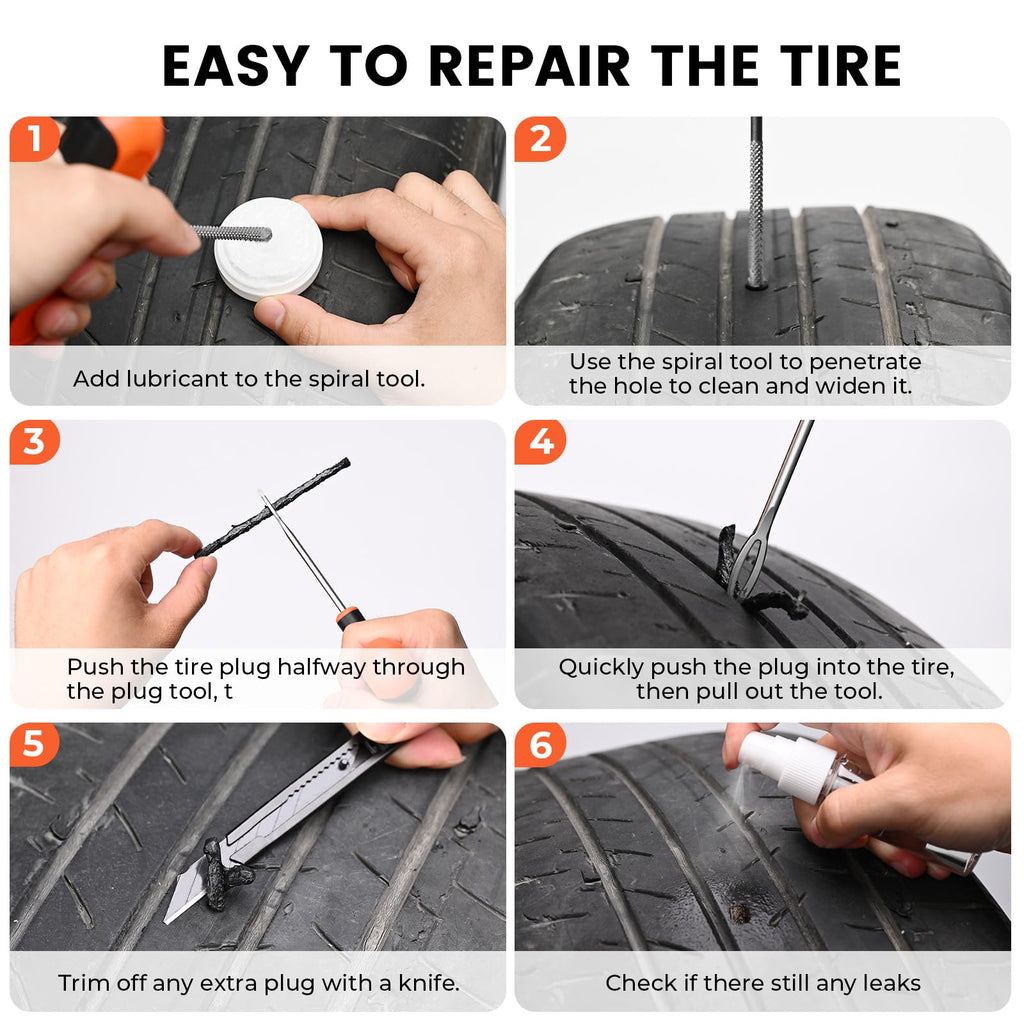 ETENWOLF Tire Repair Kit 42 Pcs, Heavy Duty Tire Plug Kit to Fix Punctures image 6