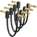 AA AUDIO ACCESSORY gold-plated flat ribbon 2-inch guitar patch cables on a pedalboard
