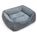 Grey rectangular MIXJOY orthopedic dog bed with soft raised bolster and anti-slip bottom