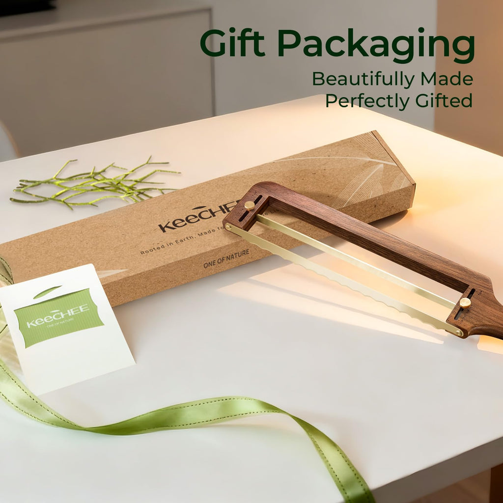 keechee Walnut Wood Adjustable Bread Knife for Homemade Sourdough image 8