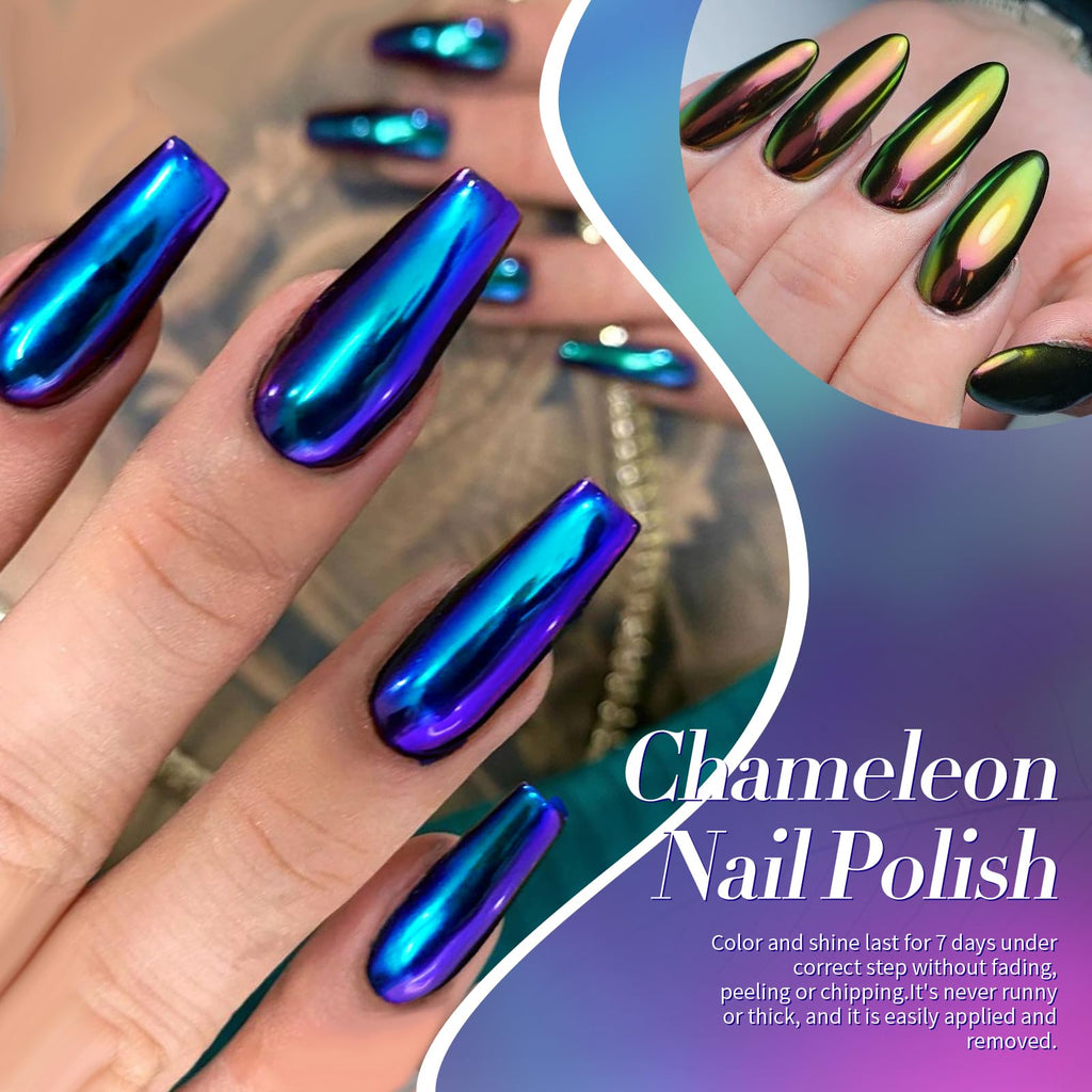 Born Pretty Chameleon Nail Polish Set 6 Colors Chrome Holographic Metallic image 3