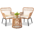 HOMEZILLIONS HOMEZILLIONS 3 Piece Outdoor Wicker Furniture - Chairs
