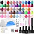 Beetles gel nail polish 55 color bottles with UV LED lamp and nail tools in kit
