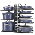 ORDORA 8-tier adjustable under-cabinet pots and pans organizer rack installed under a kitchen cabinet