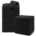 Folded black UNIMADE microfiber salon towels 16x29 inches