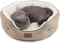 Bedsure 20-inch camel round plush pet bed for small dogs and cats