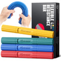 FitBeast hand exerciser bars in yellow, green, blue and red