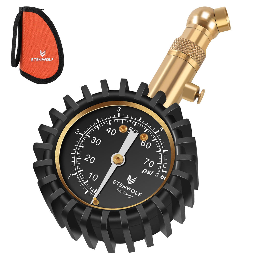 ETENWOLF Tire Pressure Gauge for Cars 0-75 PSI with Large Glow Dial