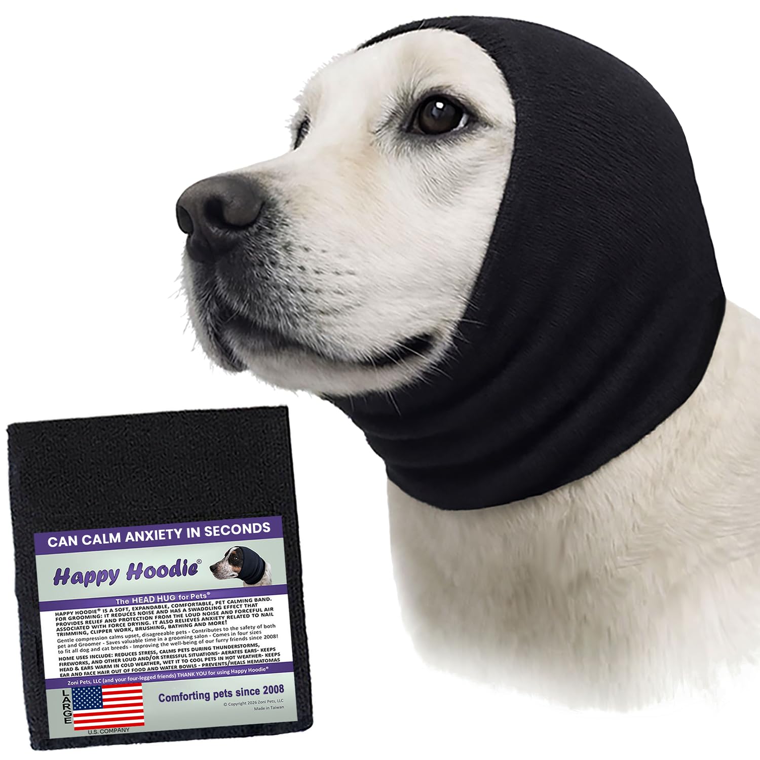 ZONI PETS Happy Hoodie calming band on small dog
