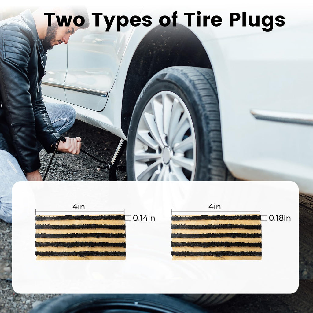 ETENWOLF Flat Tire Repair Kit with Plugs 16 Pcs, Heavy Duty Tire Plug Kit image 4