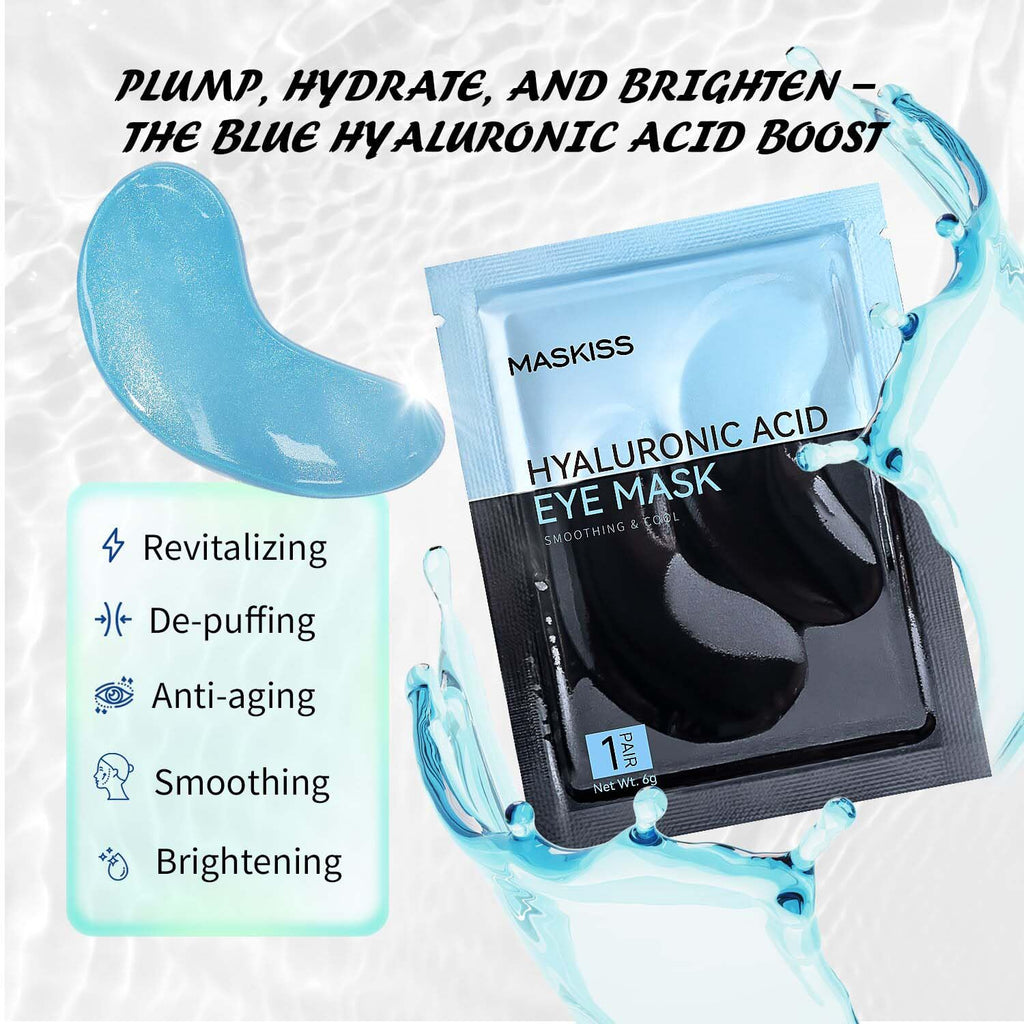 Maskiss Under Eye Patches (30 Pairs), Hyaluronic Acid Eye Masks for Dark Circles Puffy Eyes Undereye Bags, Collagen Eye Patches for Wrinkles and Hydrate, Skin Care Gift for Her image 3