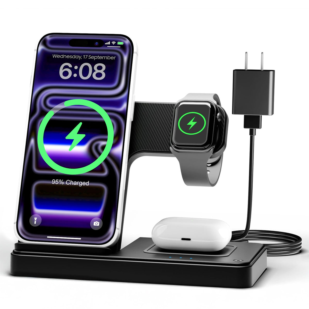 GETPALS wireless charging station for iPhone and other Apple devices