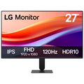 LG 27-inch black IPS computer monitor on slim stand, front view