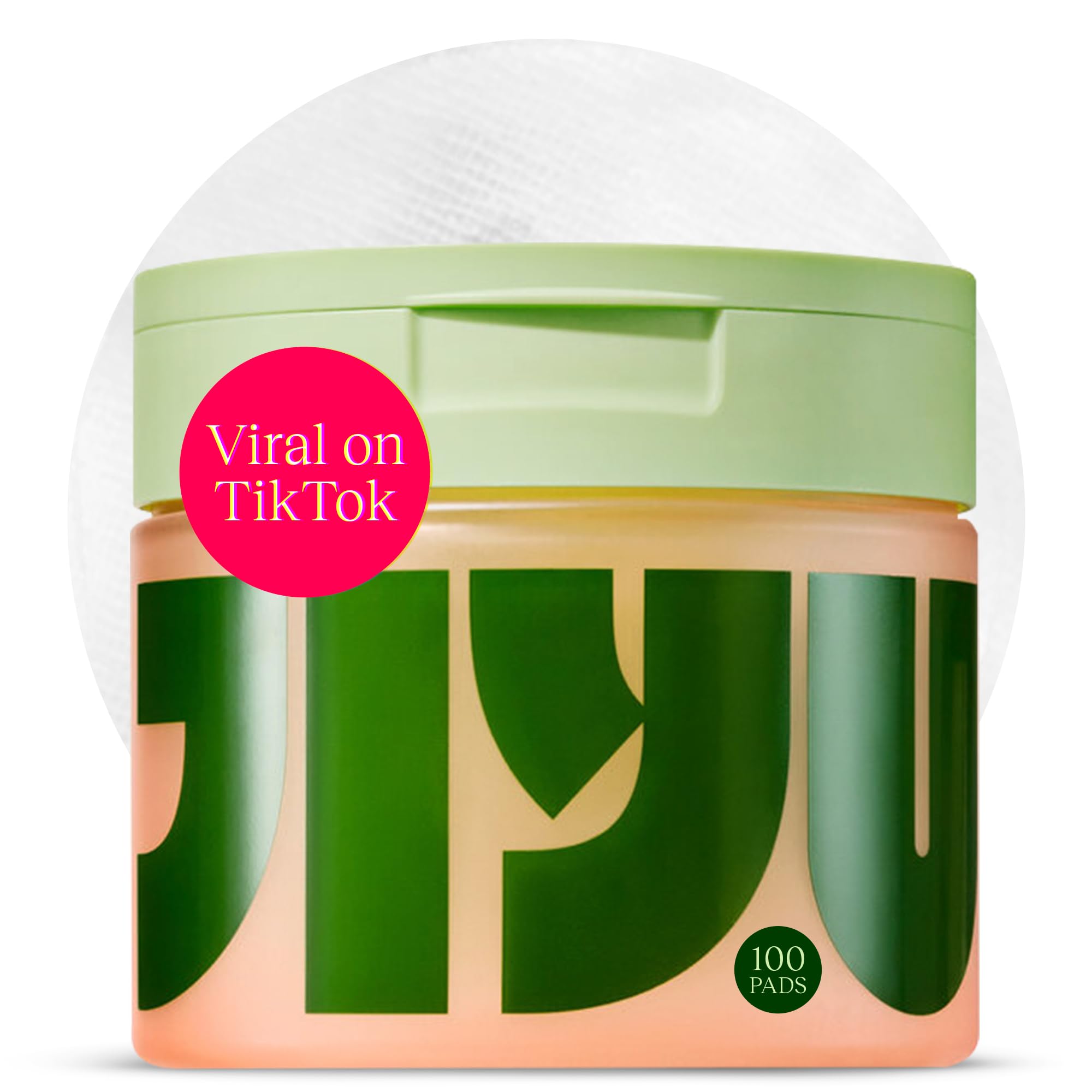 JIYU 100-count toner pads tub showing cotton pads and product label