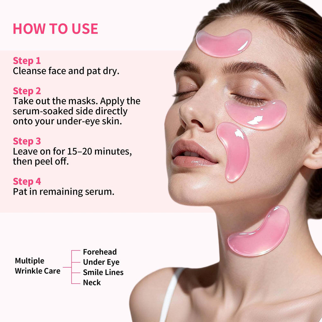 Maskiss PDRN Under Eye Patches (25 Pairs), Pink Eye Gel Pads with Caffeine Collagen Peptides, Eye Masks for Dark Circles Puffiness Fine Lines, Hydrating Soothing Self Care Gifts for Women image 7