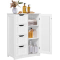 Yaheetech white small bathroom storage cabinet, four drawers, door