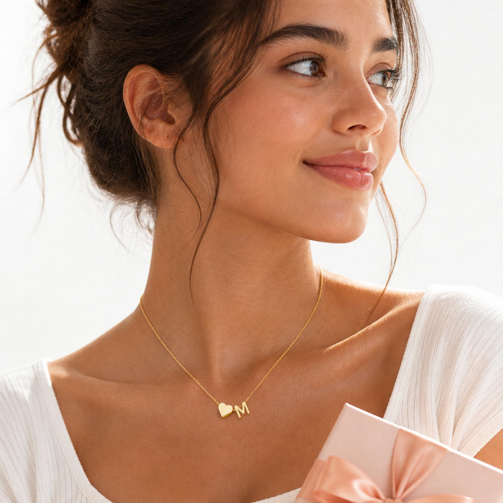 Turandoss S Initial Heart Necklace for Girls, Jewelry Gifts for Daughter image 3