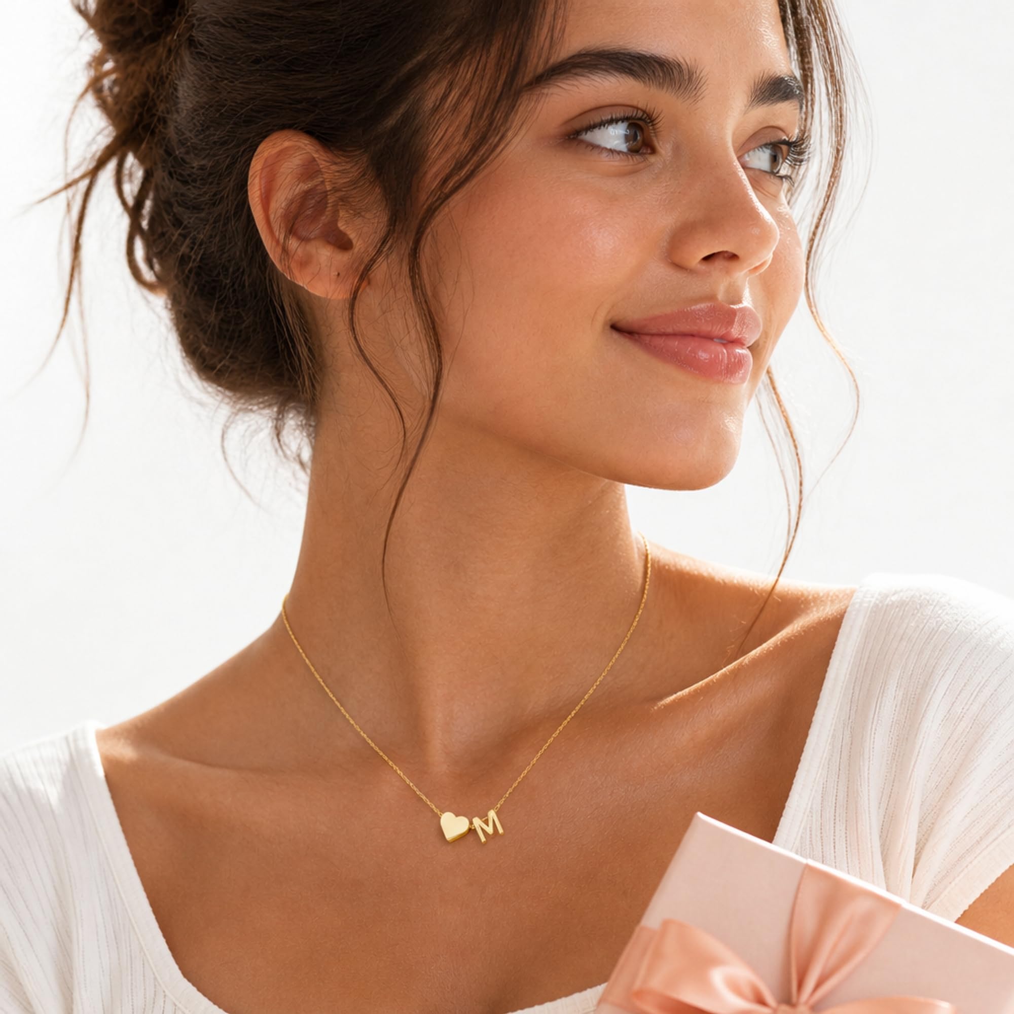 Turandoss S Initial Heart Necklace for Girls, Jewelry Gifts for Daughter image 3