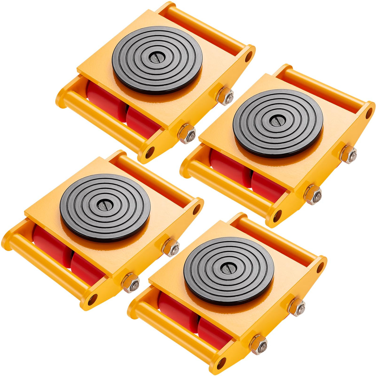 Four VEVOR low-profile machinery skates with PU wheels and 360° rotation non-slip caps