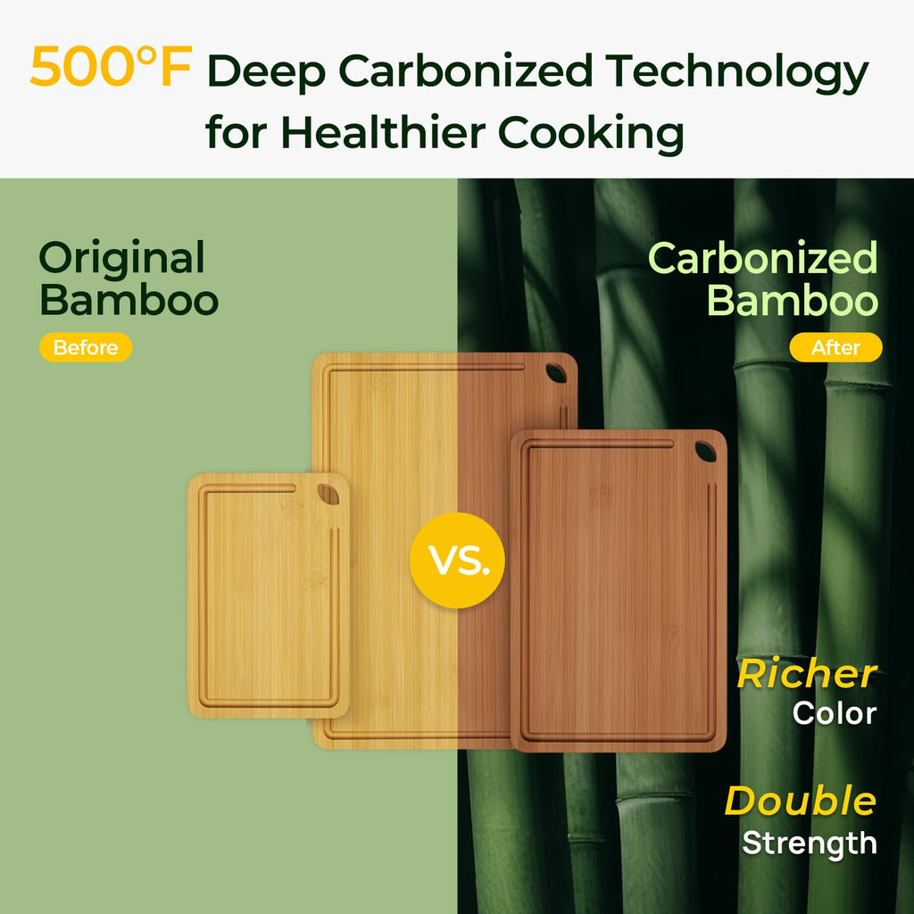 Keechee Bamboo Cutting Board, Wood Chopping & Butcher Block for Kitchen image 2