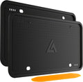 Black Aujen silicone license plate frame with mounting holes