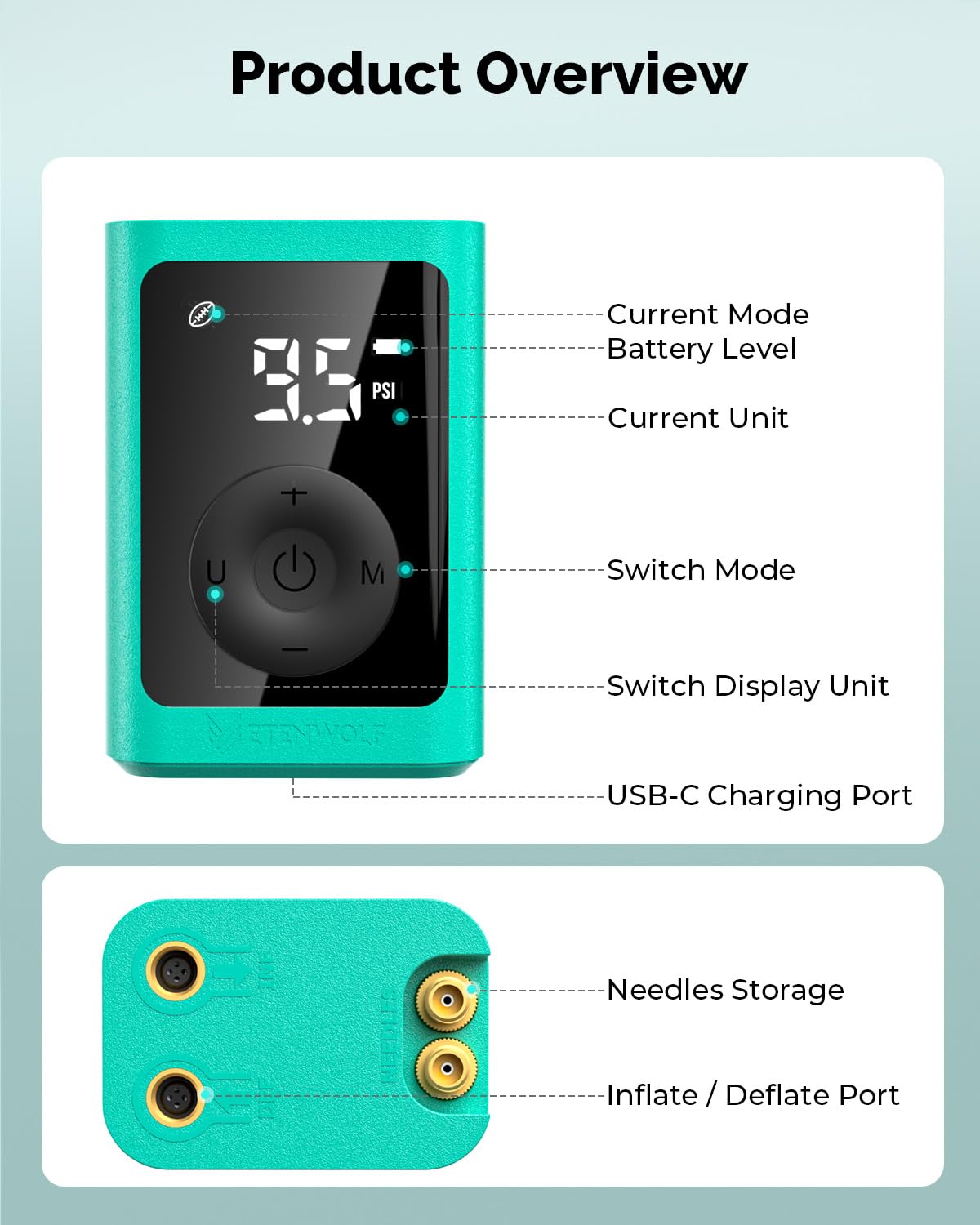 ETENWOLF Electric Ball Pump Inflation & Deflation with 2600mAh Battery image 2
