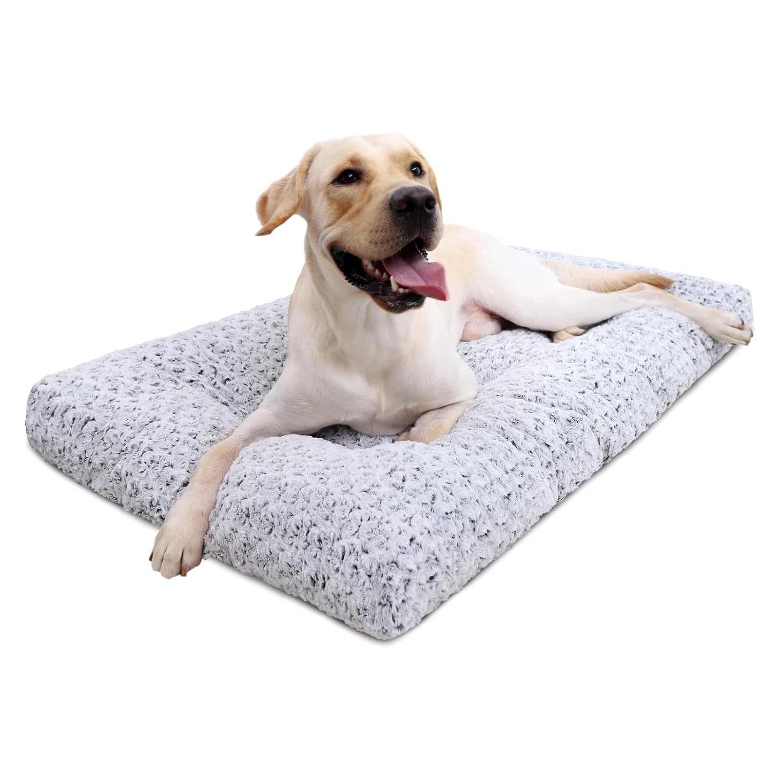 KSIIA gray washable plush medium dog crate bed 35x23