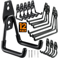 12 HUPBIPY heavy-duty wall-mounted garage ladder hooks on white background